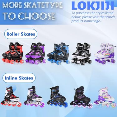 Роликові ковзани для дітей LOKJIJI: регульовані, фіолетові та білі, для початківців