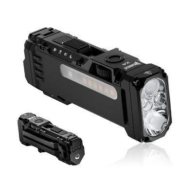 WUBEN X4 Mini LED ліхтарик з RGB підсвічуванням, 1500 люменів, IP68, тактичний, для кемпінгу та надзвичайних ситуацій, чорний