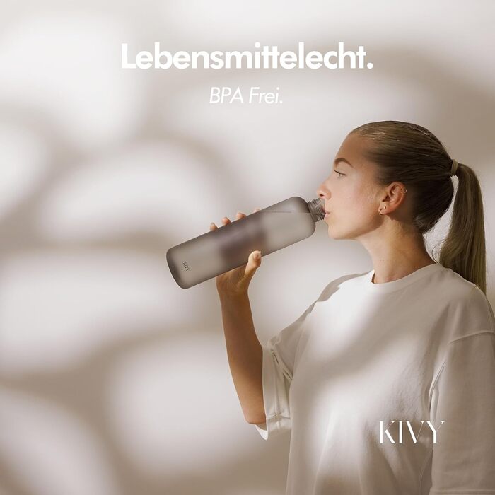 Пляшка для води KIVY 1 л, для газованої води, герметична, для спорту, школи та офісу, спортивна пляшка, підходить для газованої води, можна мити в посудомийці