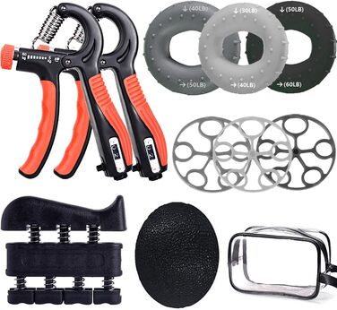Набір для тренування рук та пальців: фітнес-тренажер, ролик для розігріву, м'ячик для зняття напруги, кейс