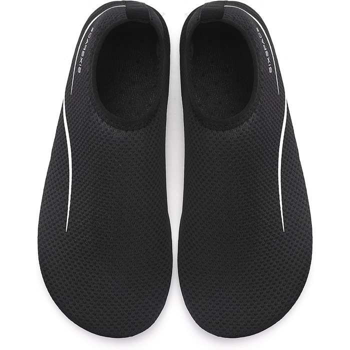 Чоловічі та жіночі аквашузи Sixspace для плавання, серфінгу, йоги та відпочинку на пляжі. Швидко сохнуть, дихаючі, чорні (розмір EU 37)