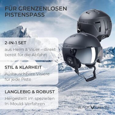 Шолом гірськолижний Black Crevice Calgary з візором, Gun mat/Silver, S/M (54-57 см)