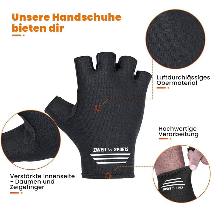 Велосипедні рукавички літні для чоловіків та жінок – дихаючі рукавички з гелевою підкладкою для MTB, шосе та трекінгу, чорно-білі