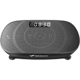 Вібраційна платформа MERACH для тренувань всього тіла, побудова та формування м'язів, автоматичне регулювання швидкості, Bluetooth-динамік, чорний