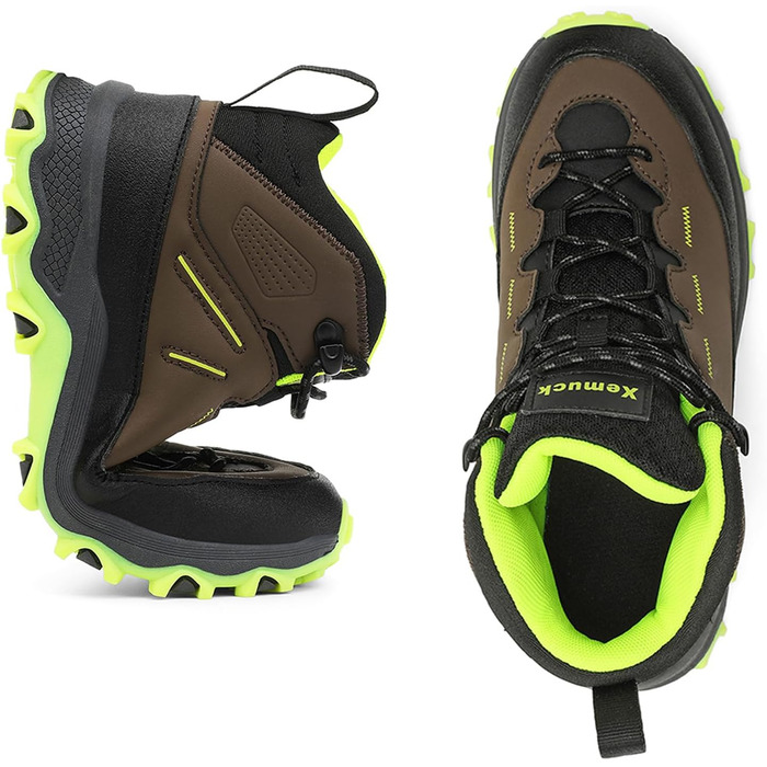 Дитячі трекінгові черевики Kinder: зручні чотирисезонні черевики для піших прогулянок (EU 30-39, коричнево-зелені)