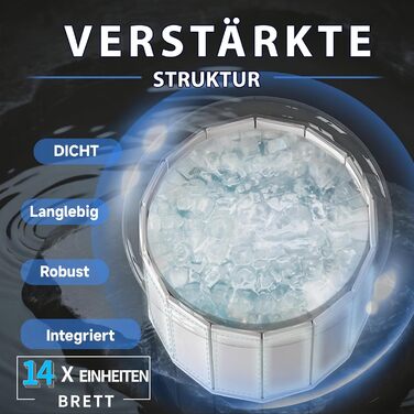 Зручна складана ванна для крижаних ванн | Ø80 x 75 см | Для спортсменів та дорослих | Ізольована крижана ванна (Сірий)