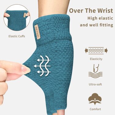 Кашмірні рукавички без пальців SUTIYO для чоловіків та жінок, теплі рукавички без пальців для водіння, їзди на велосипеді, спорту (Півняче блакитне)