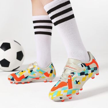 Дитячі футбольні бутси Multi Ground, професійні, легкі, для штучного поля, залу, вулиці, атлетики, тренувань, 30 EU, бежеві