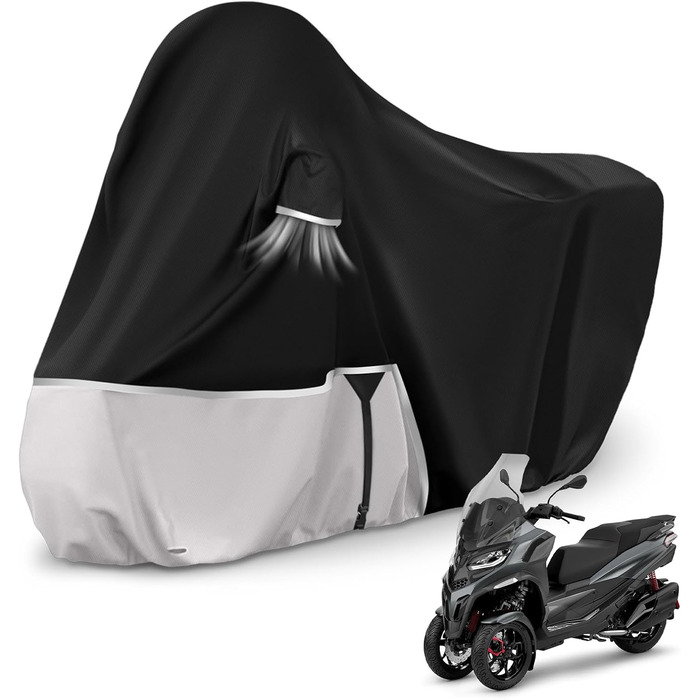 Водонепроникний чохол для мотоцикла Piaggio Vespa GTV GTS GT60/125/200/250/300 (з багажником) та MP3, 420D Oxford, водонепроникний