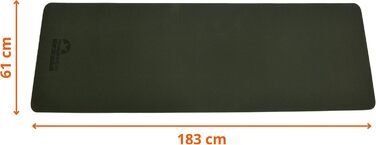 Гімнастичний килимок для йоги з чохлом, нековзний, TPE, 183x61x0,6 см, зелений, для фітнесу, пілатесу та спорту