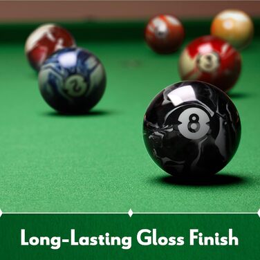 Набір для більярду Iszy Billiards Billardkugel-Set з мармуру - стиль Swirl, різні стилі на вибір, темний мармур