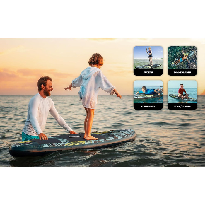 Надувне SUP для підлітків Athler Splash 50 з сидінням та аксесуарами - SUP/Каяк, Комплект з рюкзаком, веслом, насосом, шнуром, фінами