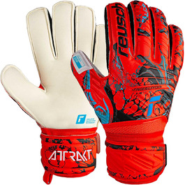 Воротарські рукавички Reusch Attrakt Finger Support для дорослих, червоно-сині, розмір 10, з хорошим зчепленням та зовнішнім швом