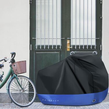 Водонепроникний чохол для велосипеда, преміум-якість 210D, захист від пилу, дощу, снігу, UV, з отворами для замка та сумкою, для всіх типів велосипедів, чорний+синій, для 1 велосипеда