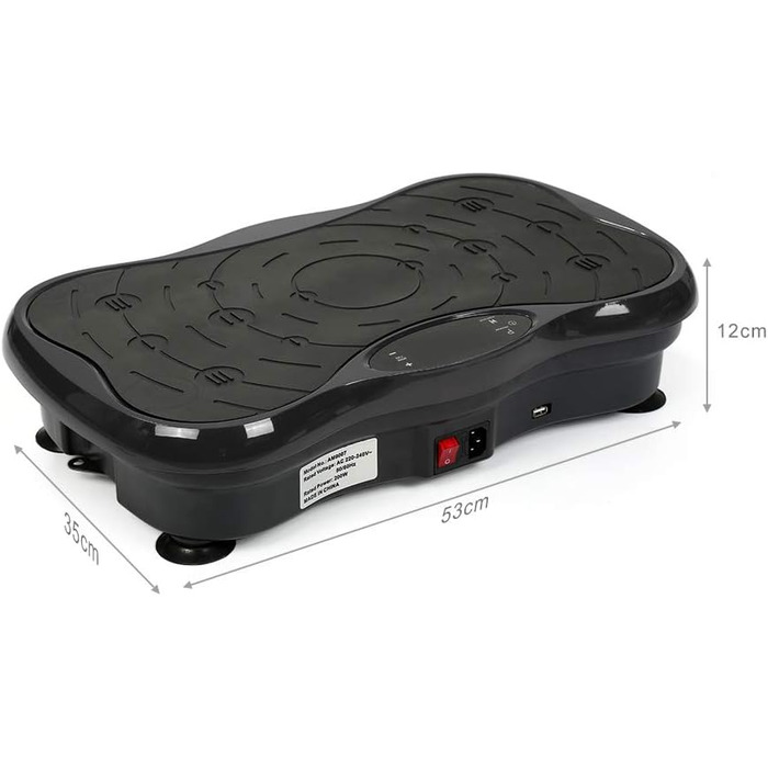 Вібраційна платформа Supfine з еластичними стрічками, 5 режимів, 95 рівнів, LCD-дисплеєм, до 120 кг, для дому, чорна