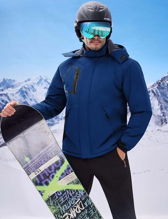 Водонепроникна зимова куртка WULFUL для чоловіків - тепла, вітрозахисна, синього кольору