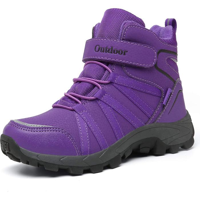 Зимові черевики для дітей: тепла водонепроникна модель для сноубордингу та трекінгу, з клямками (29 EU, фіолетовий)