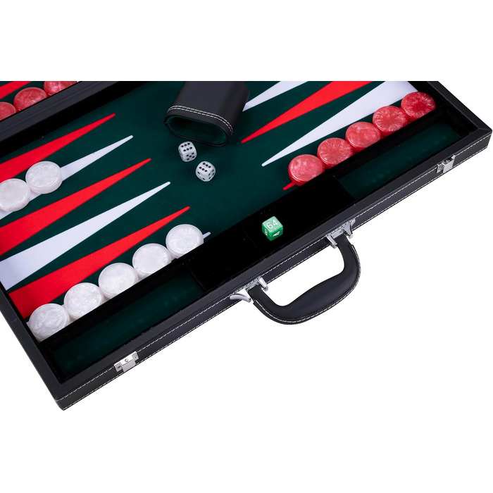 Набір для гри в шашки Engelhart Deluxe 21 дюйм (54 см) - якісні матеріали, перламутрові фішки, 2 стаканчики