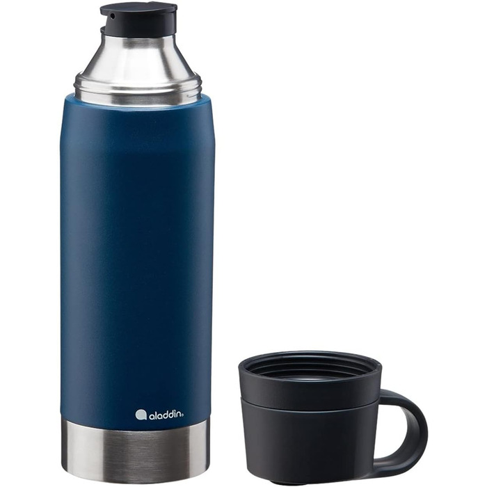 Термос Aladdin CityPark Thermavac 1.1 л з двома чашками, нержавіюча сталь, синій, BPA Free, зберігає тепло/холод до 25 годин, герметичний, можна мити в посудомийці