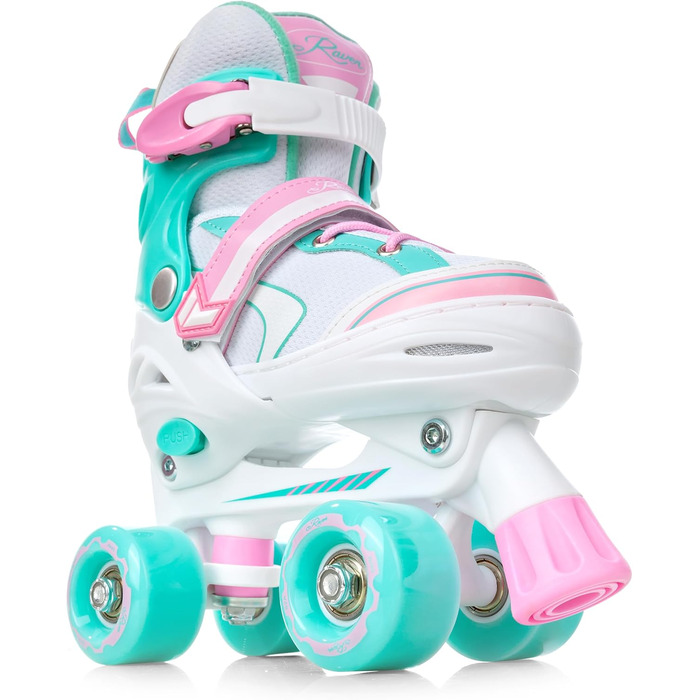 Роликові ковзани для дівчаток RAVEN Lia Mint, регульовані, з LED підсвіткою, 30-33 розмір (18,5-20,5 см), без рами
