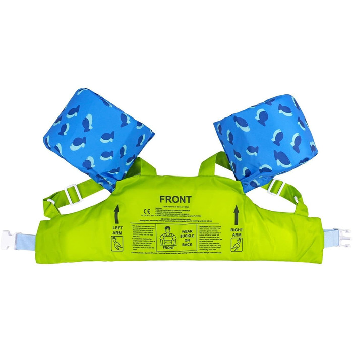 Надувні рукавики для плавання Gogokids Green Shark для дітей 2-6 років (15-30 кг)