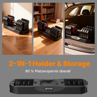 Набір регульованих гантелей EnterSports 10 кг, 5-в-1, для дому та фітнесу