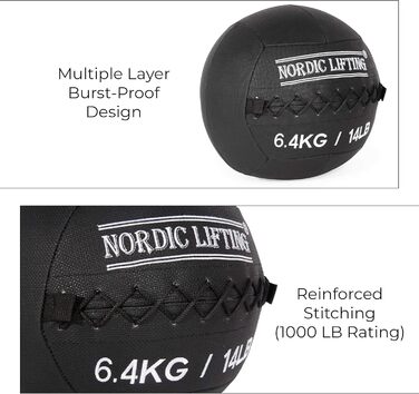 М'яч для фітнесу Nordic Lifting Wandball - медичний м'яч для кросфіту, фітнесу, тренувань у залі та силових вправ