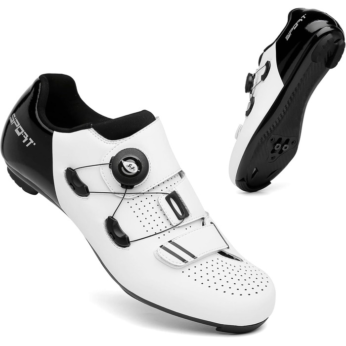 Велотуфлі NGARY для чоловіків та жінок, сумісні з Peloton, Look, SPD, SPD-SL, Delta, білі