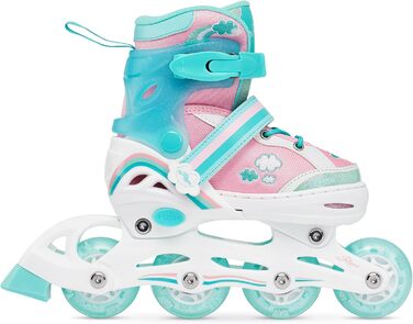 Інлайнери роликові для дітей дівчаток RAVEN Zoya Mint, регульовані з LED підсвіткою (34-37)