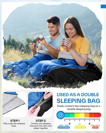 Сплячий мішок Sportneer 190x85 см: літній, легкий, водонепроникний, для кемпінгу, походів, подорожей, чорний