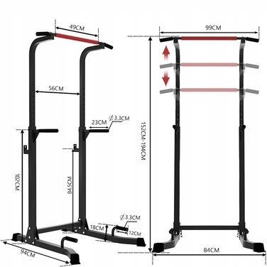 Багатофункціональний стаціонарний турнік для підтягувань та бруси для вправ