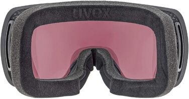 Гірськолижна маска Uvex Compact FM, унісекс, чорна, дзеркальна лінза rainbow-rose, універсальний розмір