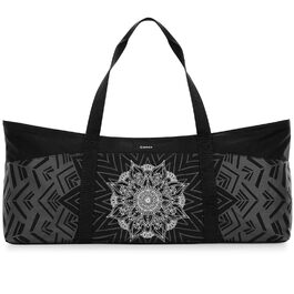 Сумка для йоги Gonex Canvas Extra Large: Водонепроникна спортивна сумка для килимка, блоків та подорожей, Чорна L