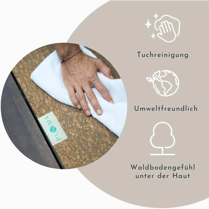 Йога мат PUNIMA XXL з натурального каучуку та корку (183x68x0.4 см) - довговічна фітнес килимок для йоги