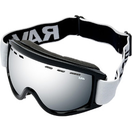 Лижна маска RAVS by ALPLAND SNOWBOARDBRILLE STRONG, дзеркальна, срібляста, для окулярів, з мікрофібровим чохлом
