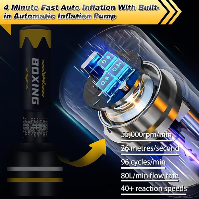 Стенд-боксерський мішок для дорослих з автоматичною помпою, 175 см, важке боксерське обладнання з рукавичками 340 г, для тренувань, MMA, Муай Тай, фітнесу, кікбоксингу