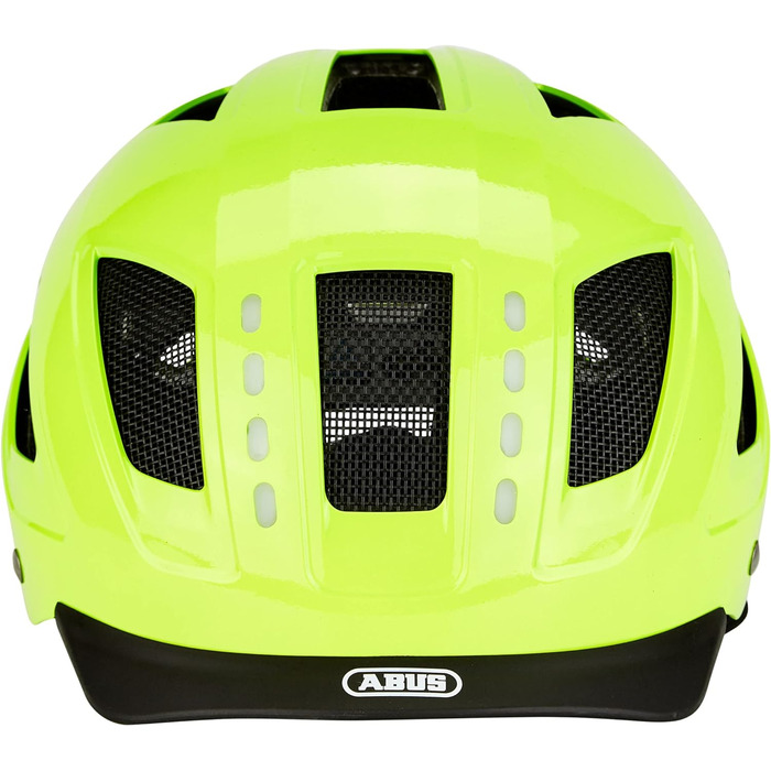Велошолом ABUS Hyban 2.0 LED з переднім і заднім світлом, жовтий, XL (58-63 см), міцний корпус, для чоловіків і жінок