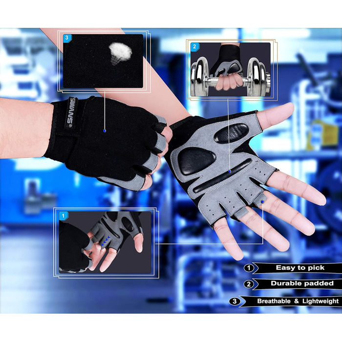 Фитнес рукавички для занять спортом, тренувань, фітнесу, велоспорту. Захист кистей рук, підтримка зап'ястя. Для жінок та чоловіків.