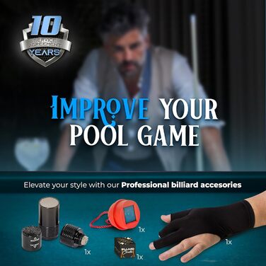 Більярдний кий IgnatGames 2 шт. - 18/19/20/21 oz. Канадійський клен, професійний, з кобурою, інструментом для наконечника, рукавичкою та крейдяльником. 21 oz. Blue