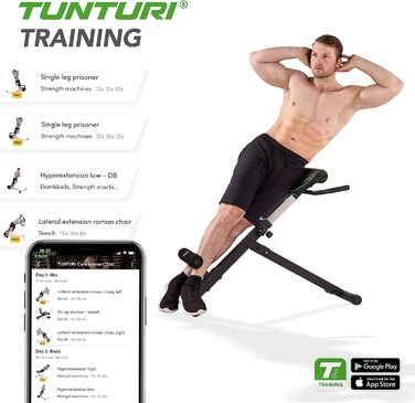 Тренажер для спини Tunturi CT40, гіперекстензія, регульований римський стілець на 7 положень, складаний
