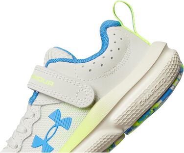 Дитячі кросівки Under Armour Assert 10 для хлопчиків, Pre School, чорно-білі, розмір 10.5 Toddler (110 Summit White High Vis Gelb Blau Atlantis)