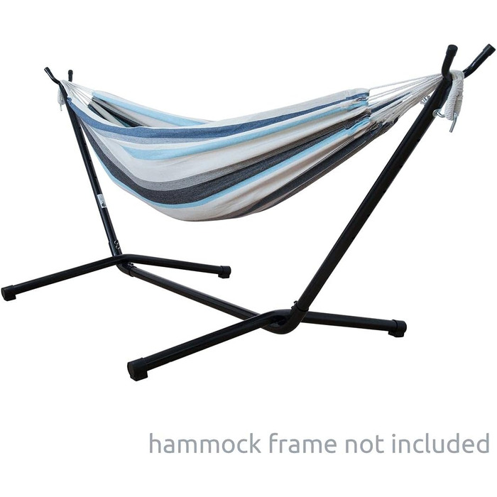 Гамак yourGEAR Maui XL, 220x120 см, бавовна, 240 кг, зелений/блакитний (аква)
