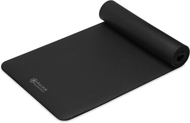 Йога мат Gaiam Essentials, товста фітнес-мат для тренувань, 183x61x1 см, чорна
