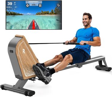 Гребний тренажер для дому OR3 з магнітним опором, Bluetooth монітором, 16 рівнів навантаження, вертикальним зберіганням та 2 роками гарантії