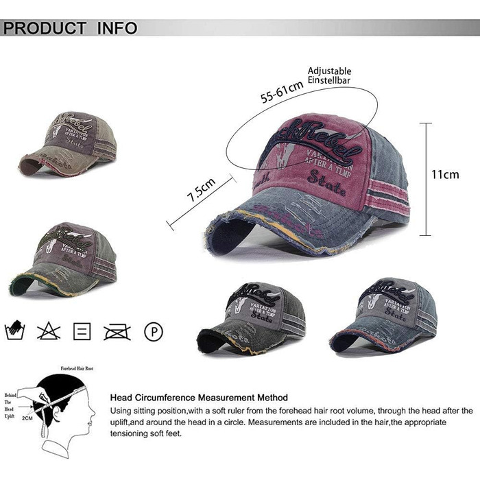 Кепка-бейсболка CheChury унісекс, регульована вінтажна бейсболка для спорту, гольфу та прогулянок, червона (один розмір)