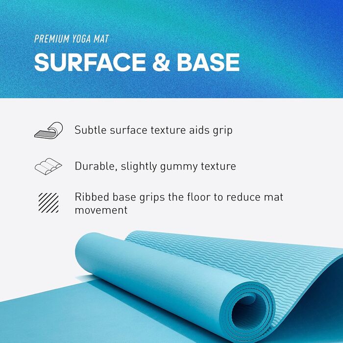 Йога-килимок adidas Premium Yogamatte 5 мм, протиковзкий мат для йоги та пілатеса, без ПВХ (Preloved Blue)
