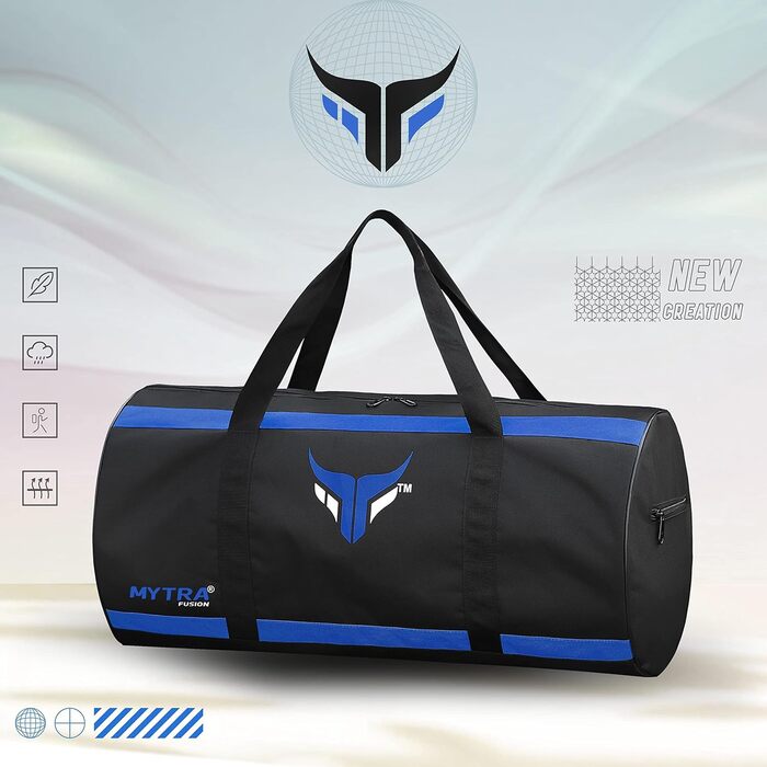 Mytra Fusion спортивна сумка для тренувань з регульованим плечовим ременем, для чоловіків і жінок, дорожня, спортивна, чорна/синя
