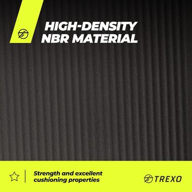 TREXO килимок для фітнесу NBR 183x61 см, 15 мм, чорний - для тренувань