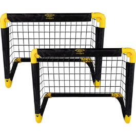 Складні футбольні ворота Umbro 50x44x44 см для дітей, комплект 2 шт., чорні/жовті, для тренувань у саду та приміщенні