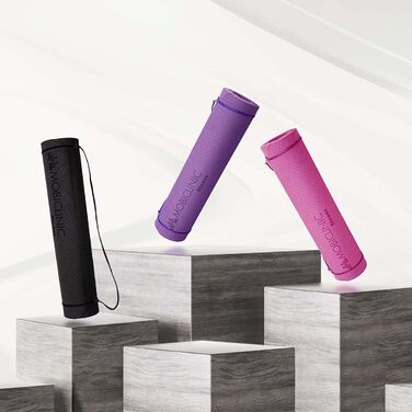 Йога мат Mobiclinic® 181x61 см, 6 мм, фіолетовий, з ремінцем, нековзний, миючий, водонепроникний